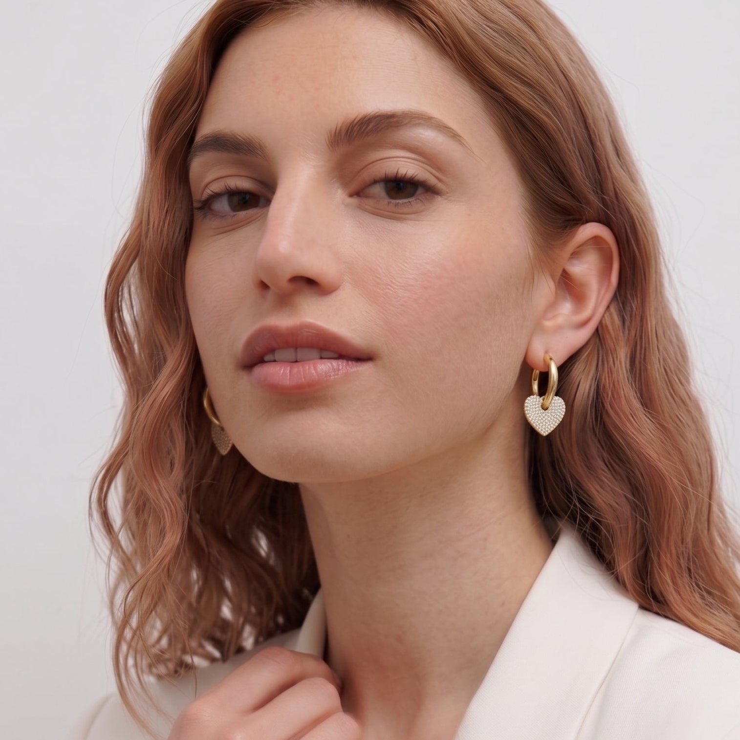 Julie Heart Dangle Infinity Hoop Drop Earrings GENEVIVE