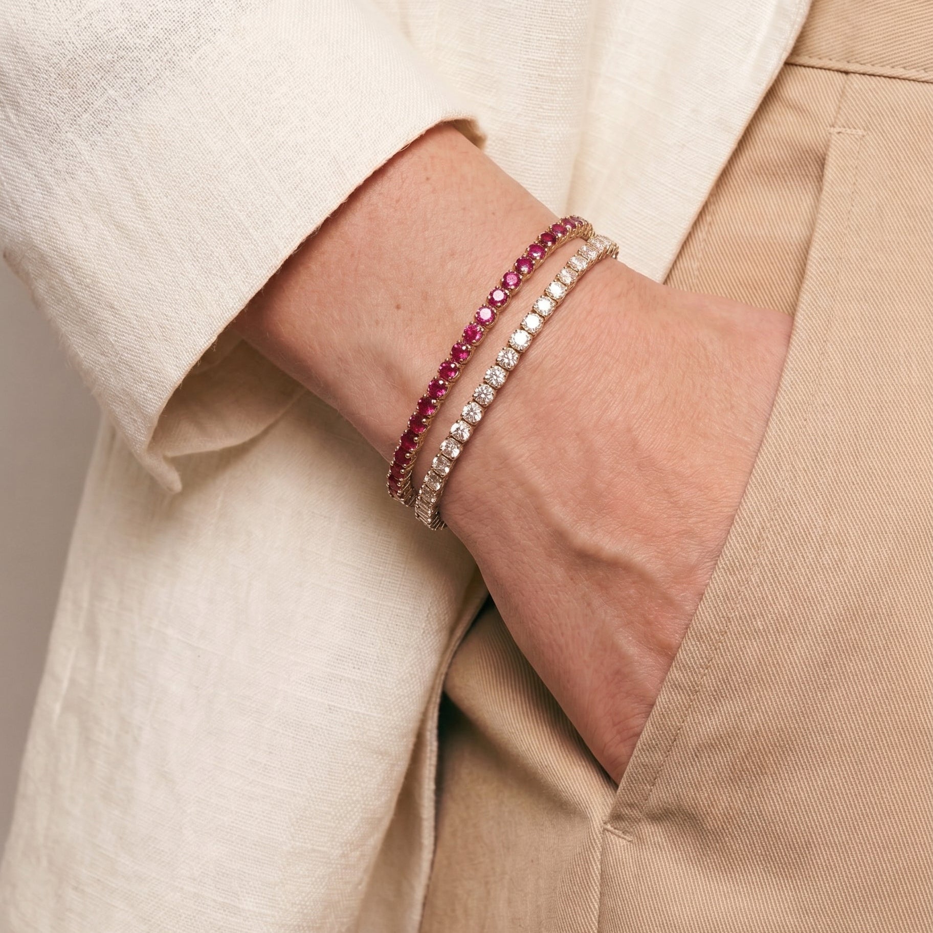 Natalie Three Row Tennis Bracelet GENEVIVE
