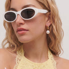 Henriette Pearl Drop Huggie Hoop Earrings GENEVIVE