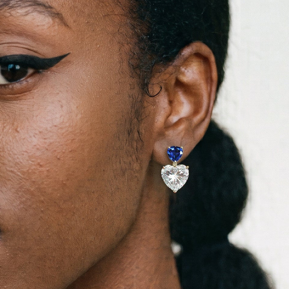 Manon Double Heart Stud Earrings GENEVIVE