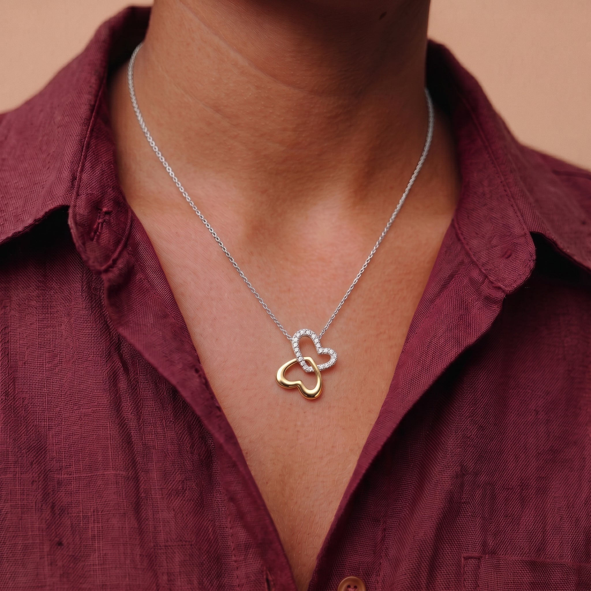 Louise Soulmate Butterfly Heart Necklace GENEVIVE