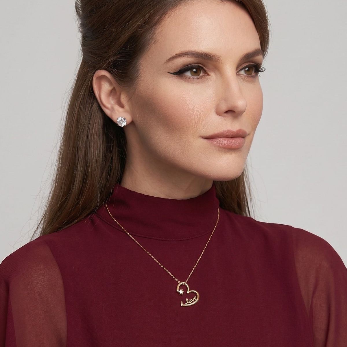 Louise Golden Love Solitaire Heart Last Pair Necklace GENEVIVE
