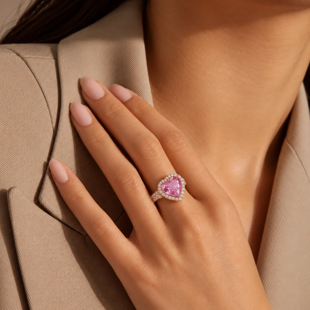 Coeur Pink Énergie Heart Ring GENEVIVE