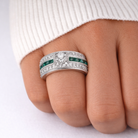 Les Haudères Emerald Déco Cocktail Ring GENEVIVE