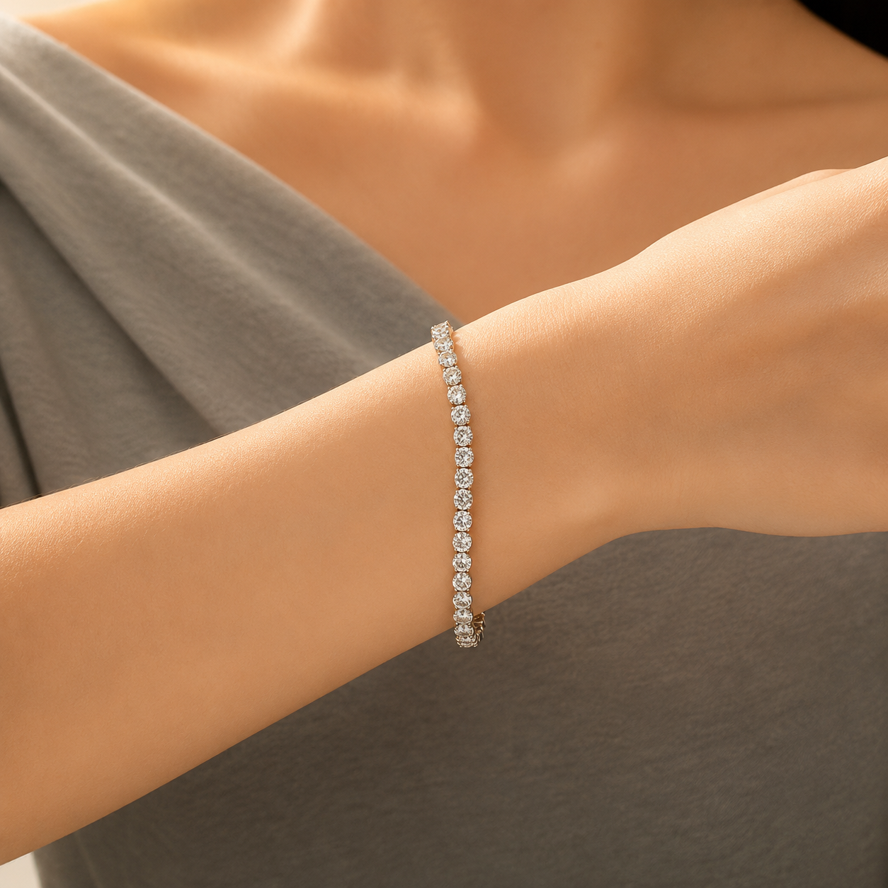 Louise Bezel Tennis Bracelet GENEVIVE