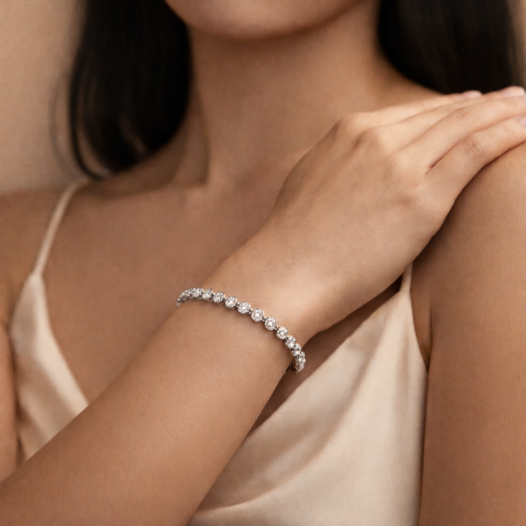 Louise Milgrain Bezel Tennis Bracelet GENEVIVE
