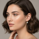 Lunar Drop Hoop Earrings Clear Couture Moissanite GENEVIVE