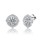 Isabella Moissanite Halo Stud Earrings GENEVIVE