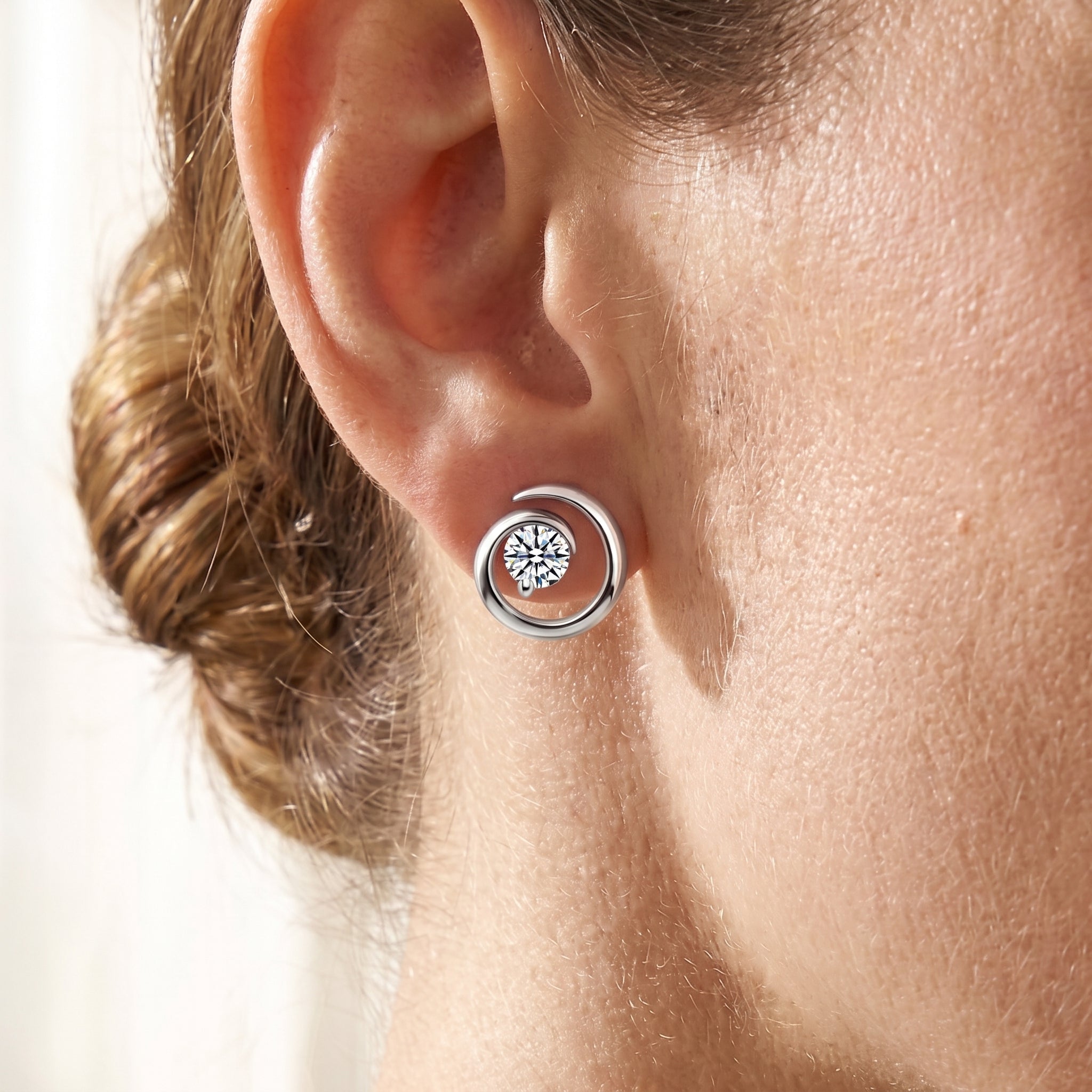 Monique Moissanite Eternity Swirl Earrings GENEVIVE