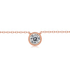 Élise Round-Bezel Solitaire Pendentif Necklace GENEVIVE