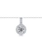 Camille Halo Cluster Drop Pendant Necklace GENEVIVE