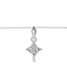 Sterling Silver with 1ctw Lab Created Moissanite Princess Solitaire Pendant Necklace GENEVIVE