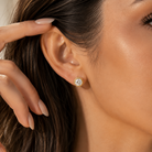 Marie Classic Frame Circle Button Earrings GENEVIVE