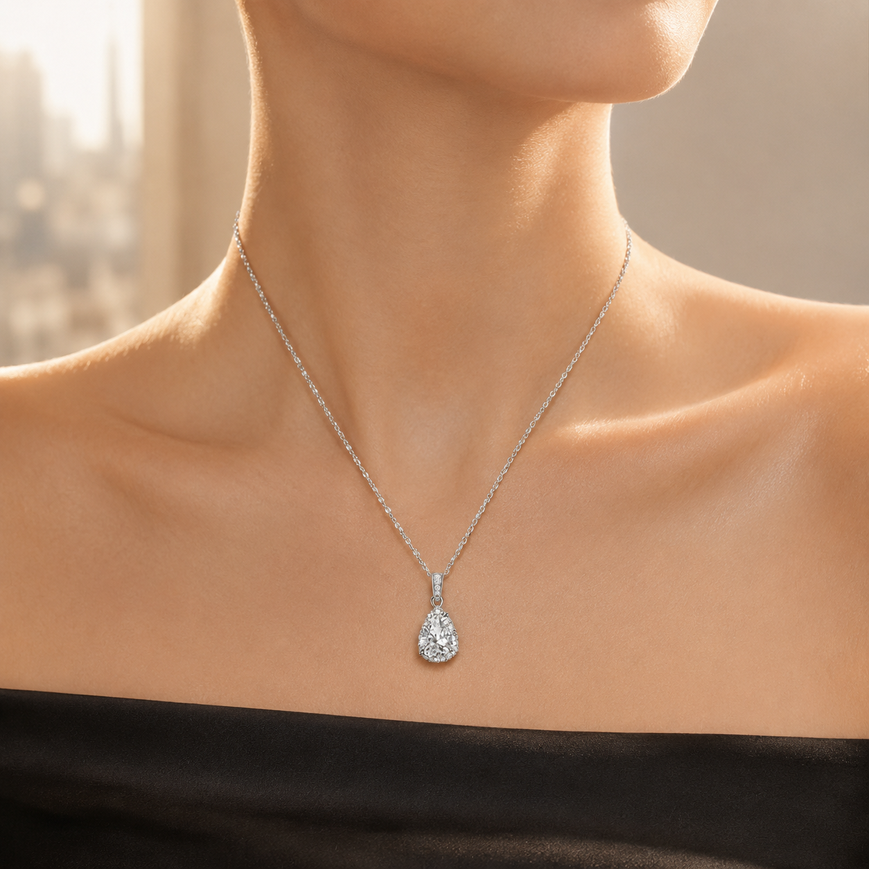 Mini Constance Teardrop Necklace GENEVIVE