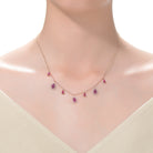 Raquelle Dainty Pink Charms Necklace GENEVIVE