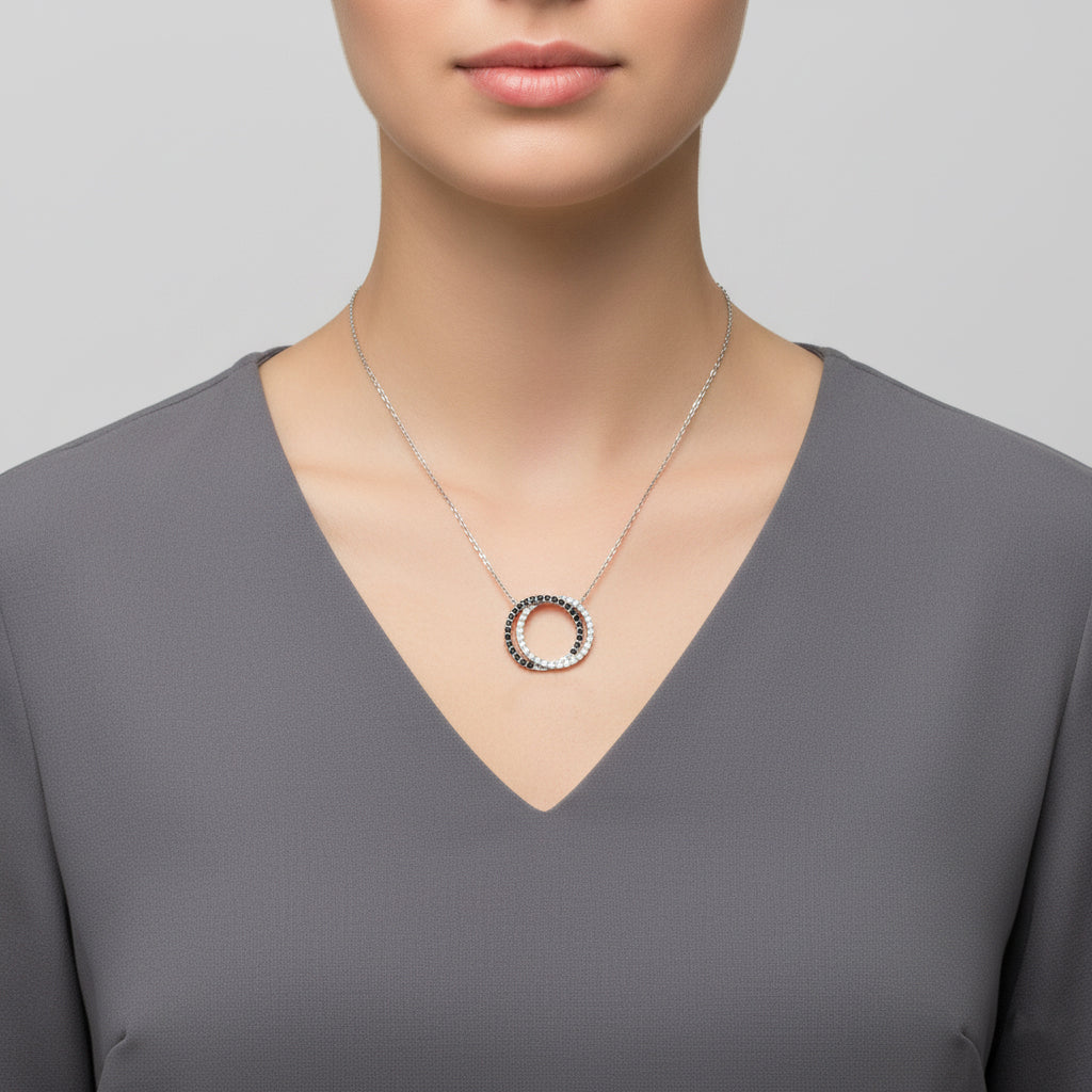 Ariana Pavé Circle Collier Necklace GENEVIVE