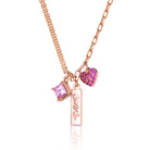 Raquelle Pink Love Charms Necklace GENEVIVE