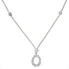 Constance Teardrop Halo Flower Necklace GENEVIVE