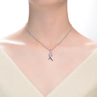 Raquelle Pink Loop Ribbon Necklace GENEVIVE
