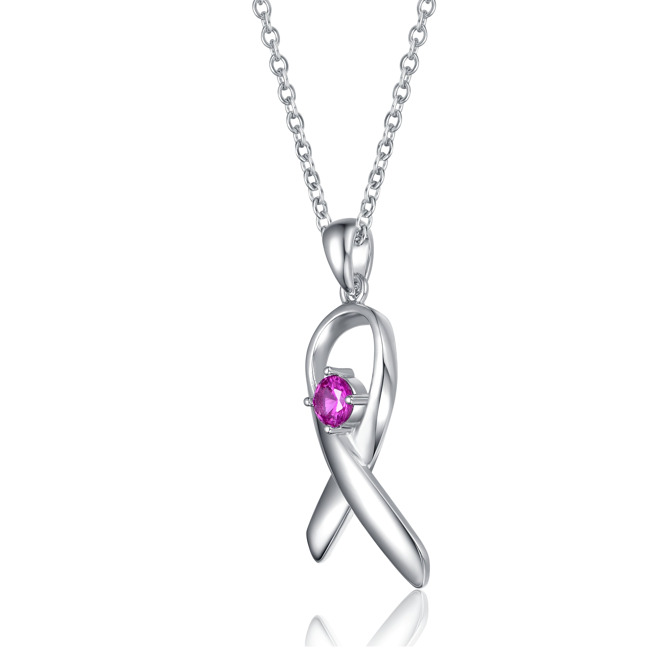 Raquelle Pink Loop Ribbon Necklace GENEVIVE