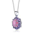 Raquelle Pink Glass Oval Necklace GENEVIVE