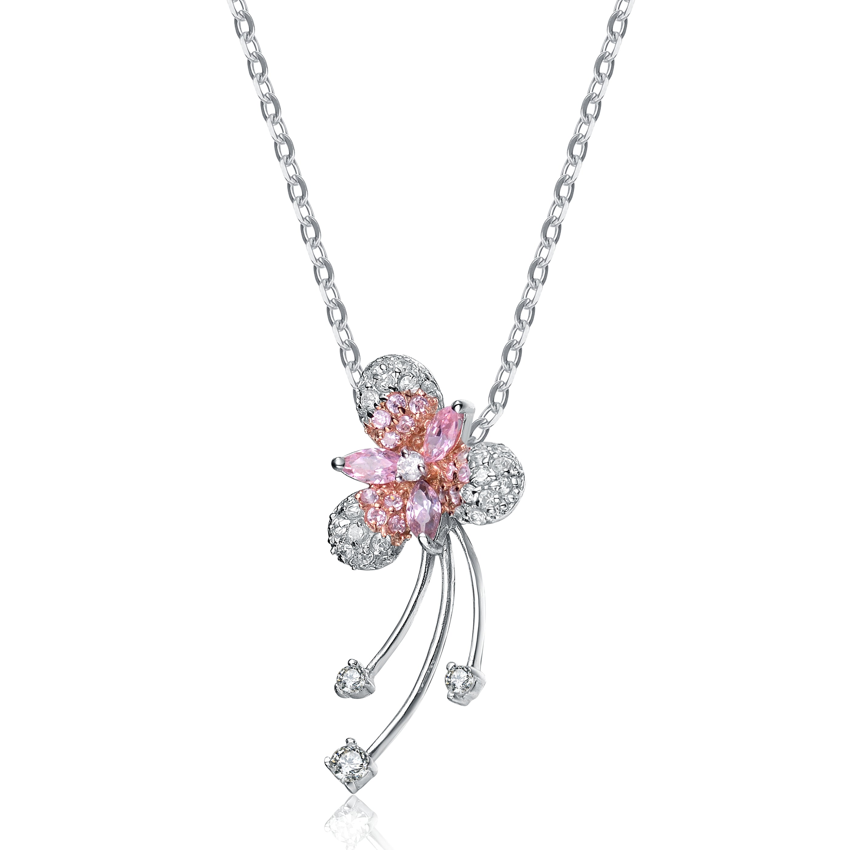 Lierre Pink Clover Necklace GENEVIVE