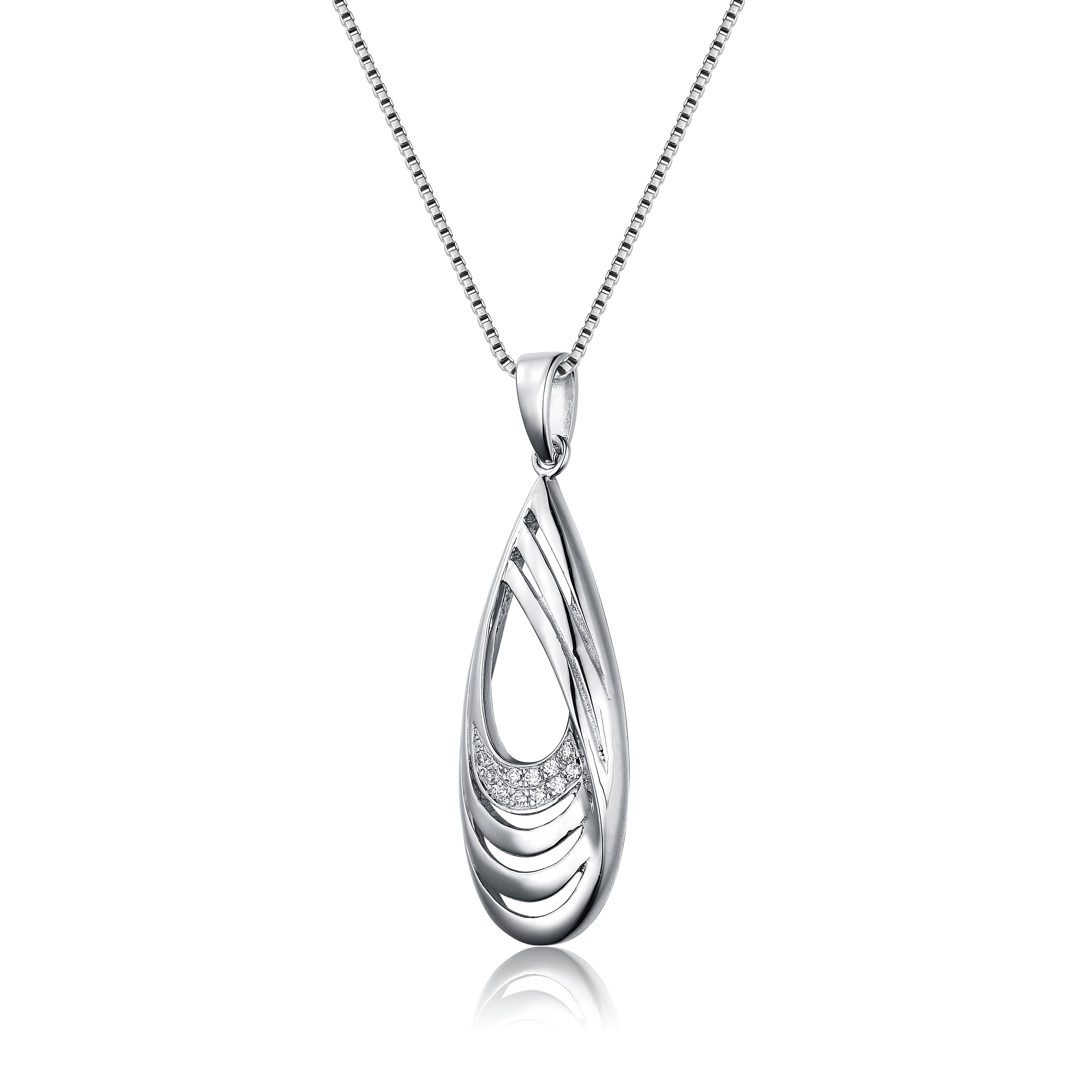 Sylvie Zirconia Oval Swirl Necklace GENEVIVE