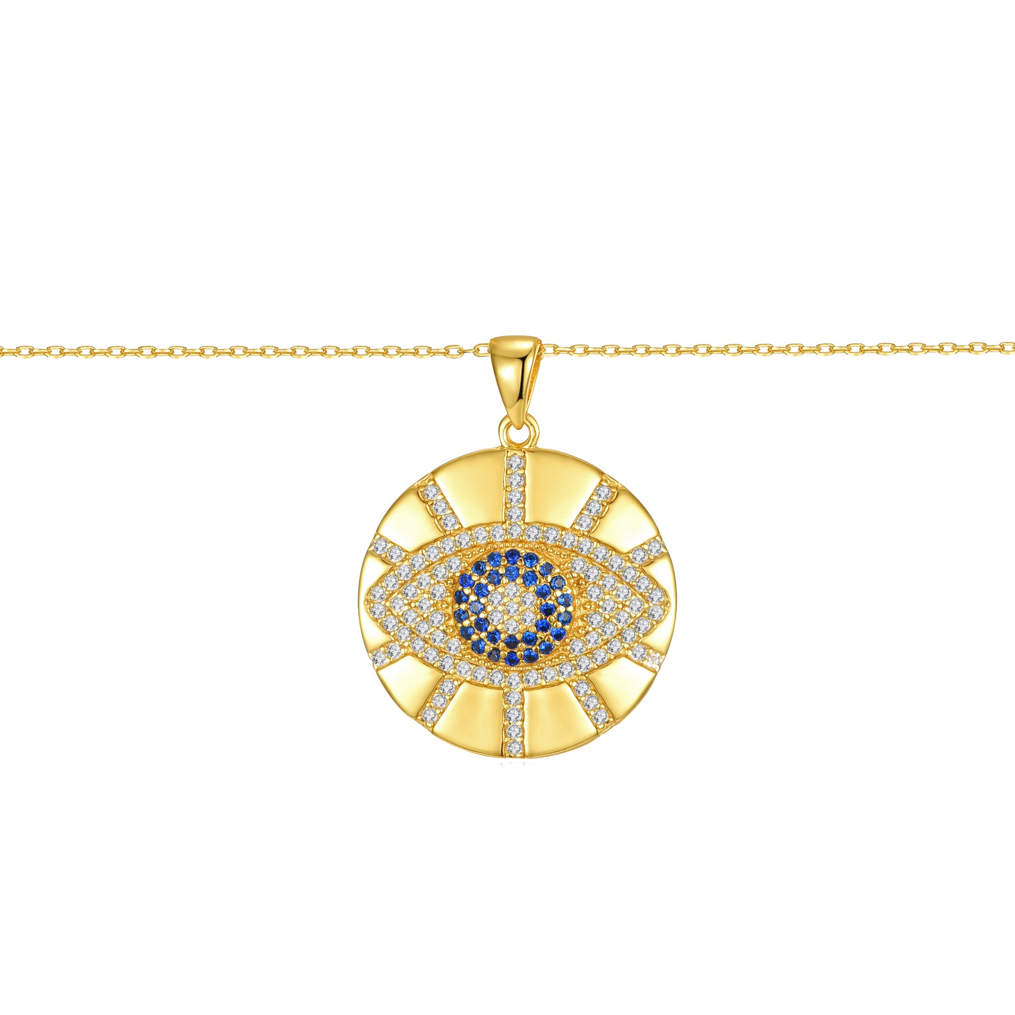 Julie Eye & Light Rays Medallion Necklace GENEVIVE