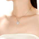 La Roche Solitaire Double Halo Necklace GENEVIVE