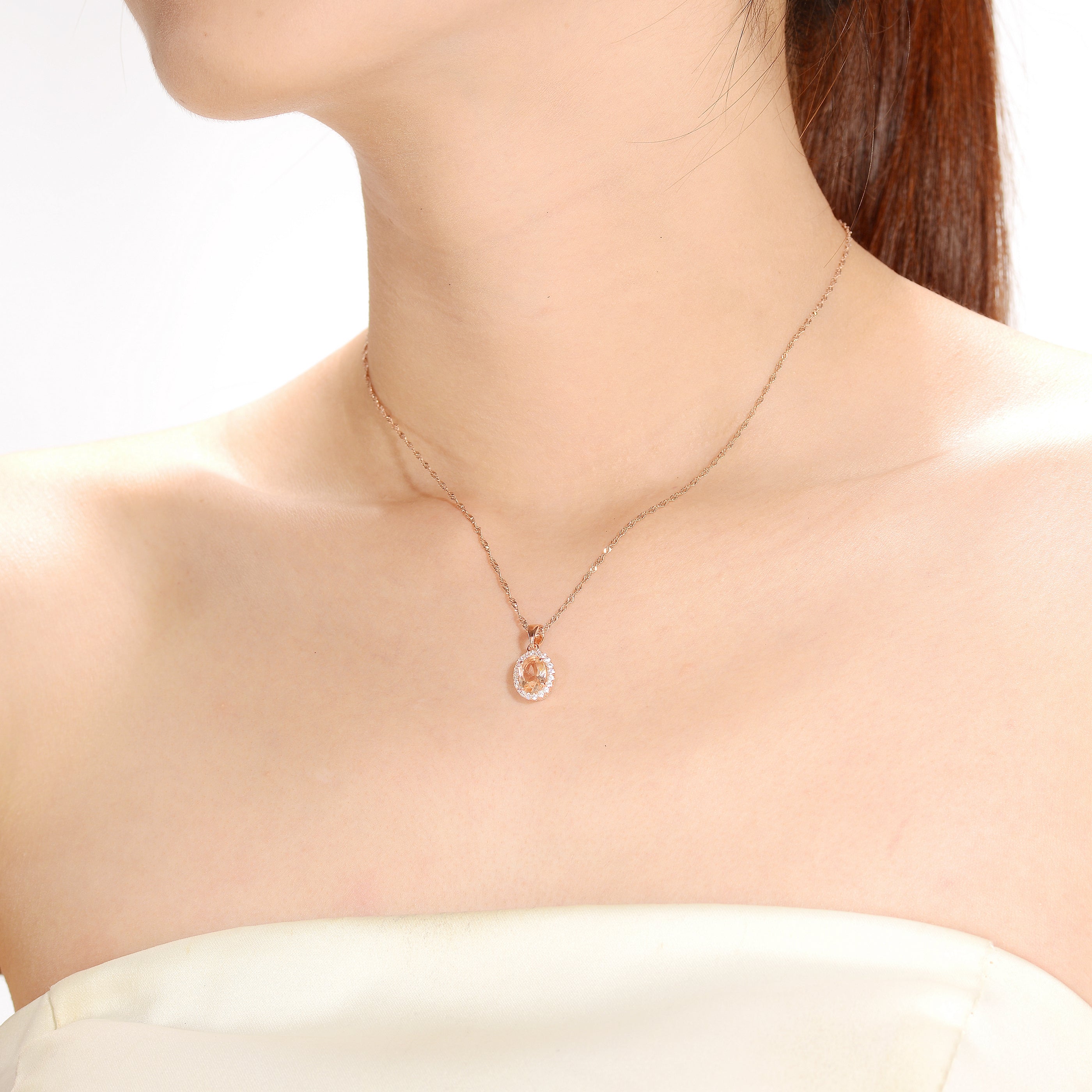 Danielle Champagne Midi Pendant Necklace GENEVIVE