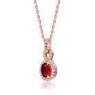 Noelle Rose Gold Red Oval Pendant GENEVIVE