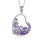 Palette Juliette Heart Purple Silver Couture Necklace GENEVIVE