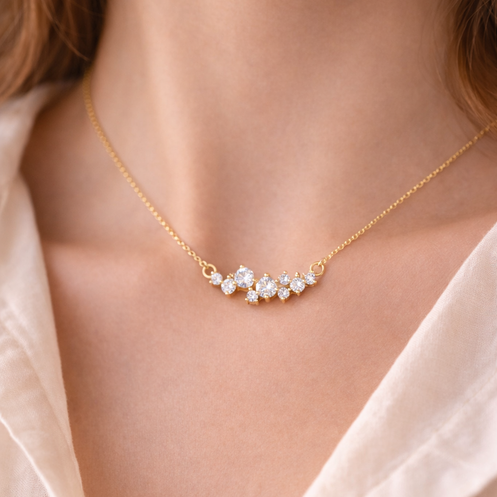 Provence  Couture Moissanite Dainty Pendant Necklace GENEVIVE