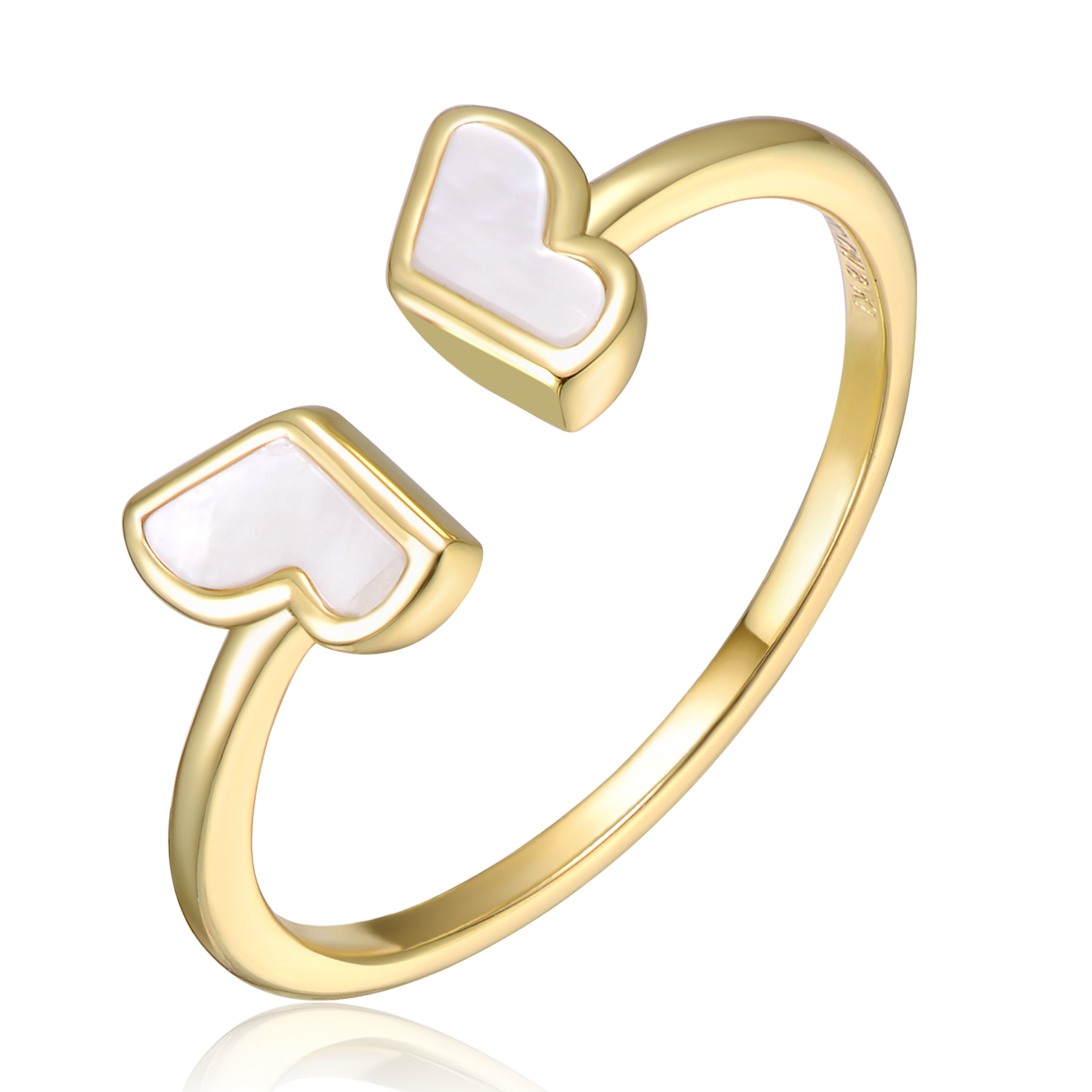 Justine Classic Heart Mother of Pearl Open Ring - GENEVIVE