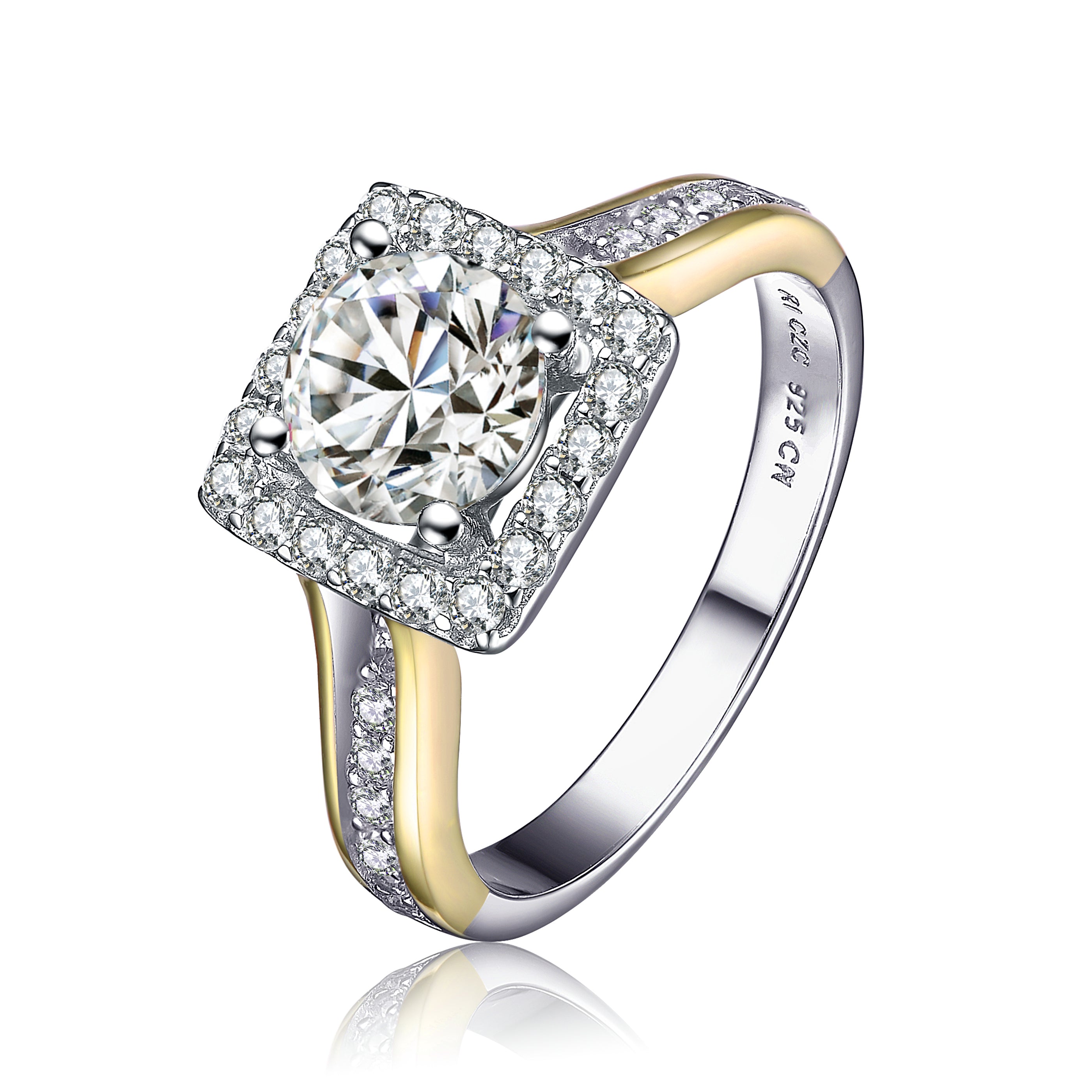 La Roche Halo Square Engagement Ring - GENEVIVE