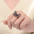 Louise Black Butterfly Ring GENEVIVE