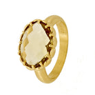 Colette Cocktail Smokey Oval Gem Ring GENEVIVE