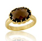 Colette Cocktail Smokey Oval Gem Ring GENEVIVE