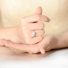Rochelle Two Tanzanite Blue Round Partial Pave Twisted Style Ring GENEVIVE