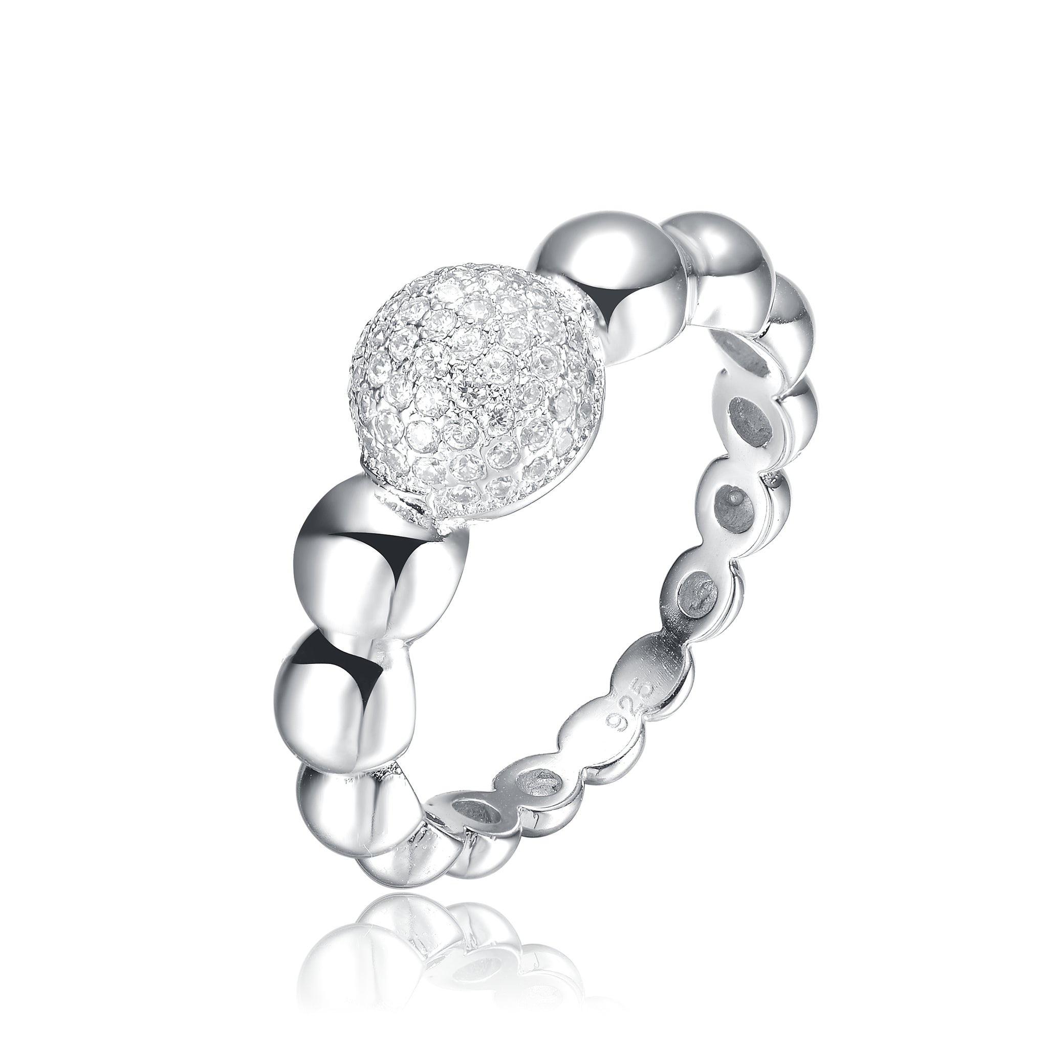 Sterling Silver Cubic Zirconia Bubble Statement Ring – GENEVIVE