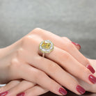 Noémie Yellow Triple Halo Limited Edition Ring GENEVIVE