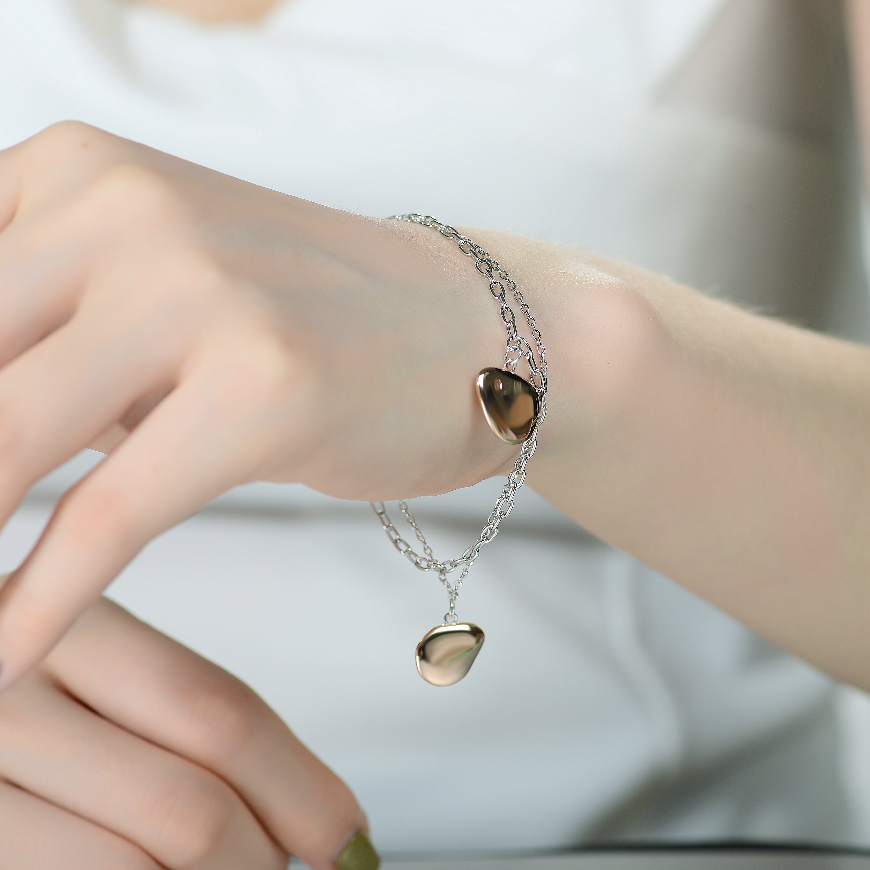 Coralie Pebble Charms Link Bracelet GENEVIVE