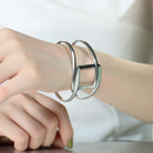 Colette Interlaced Silver Geometric Bracelet Genevive