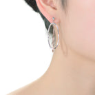 Pauline Statement Two-Tone Oval Earrings Genevive