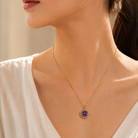 Sophie Purple Gold and Black Round Pendant Necklace GENEVIVE