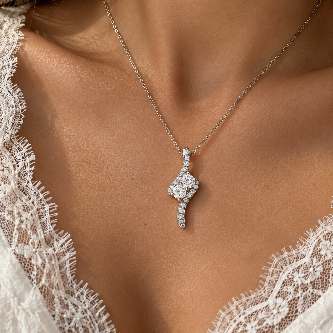 Sylvie Dual Eternity Pendant Necklace GENEVIVE