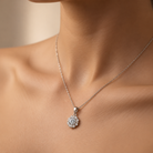 Yvonne Moissanite Flower Pendant Necklace GENEVIVE