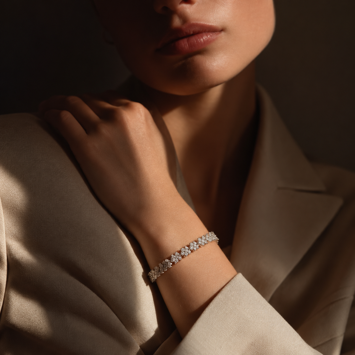 Louise Midi Cluster Tennis Bracelet GENEVIVE