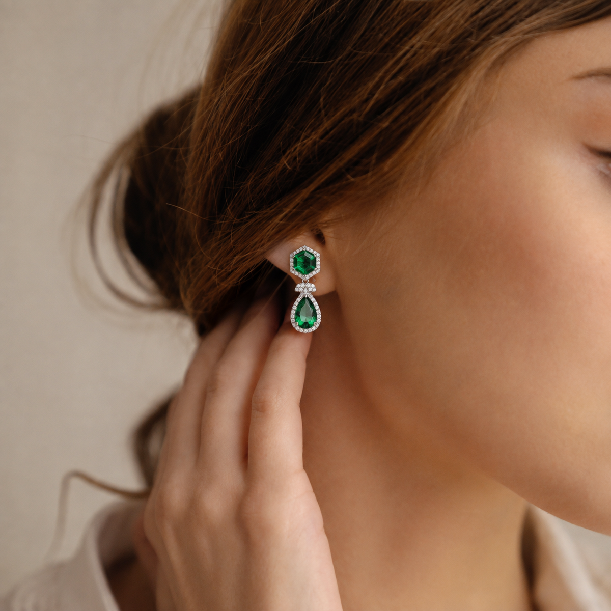 Odette Vintage Formal Halo Earrings GENEVIVE