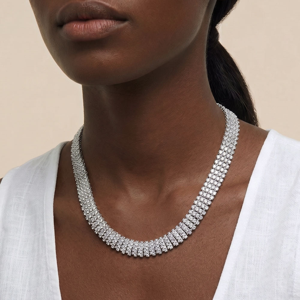 Louise Linear Pave Necklace GENEVIVE